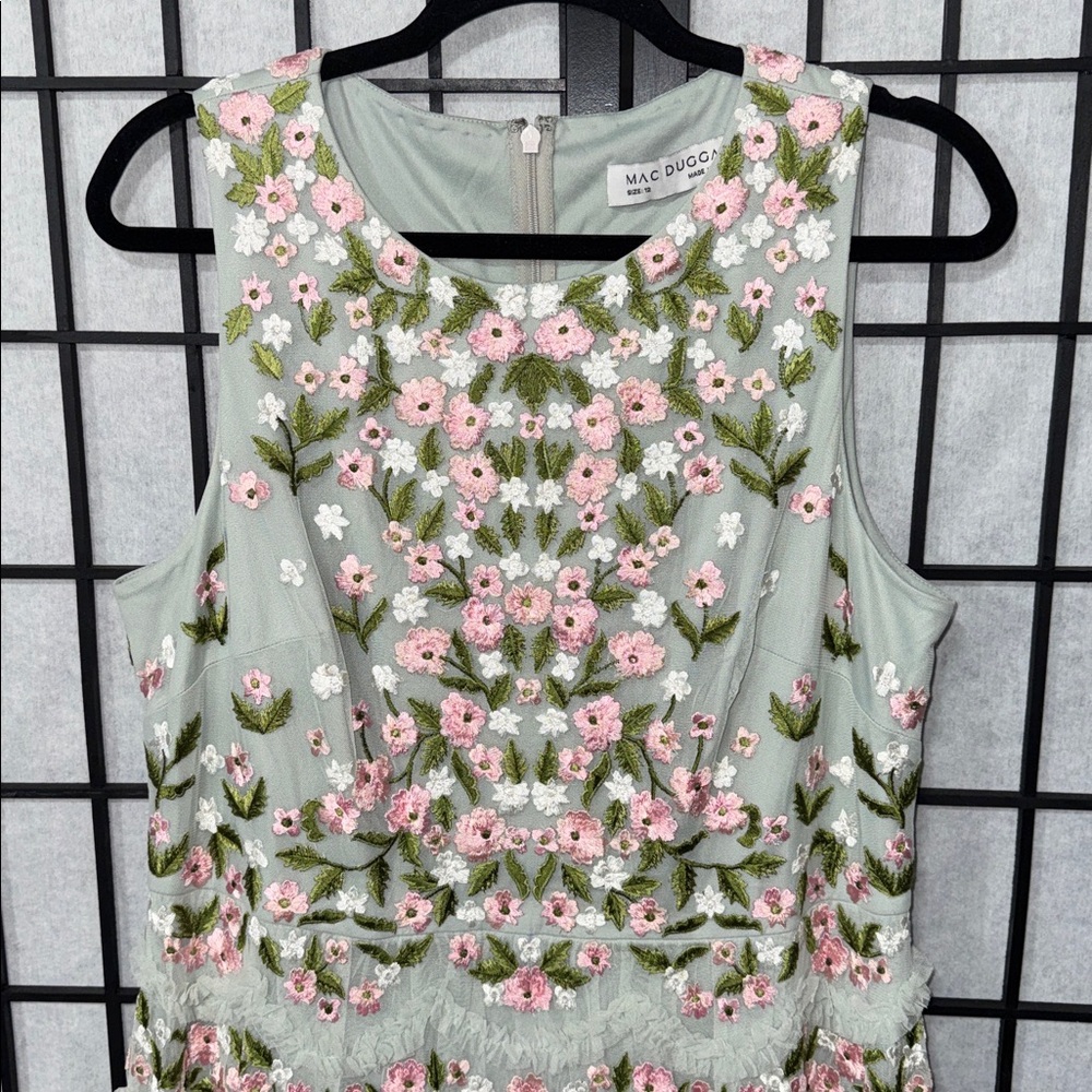 Mac Duggal Floral Embroidered Tulle Dress – Size 12 – NWT – Rare / Sample Piece - Picture 4 of 15